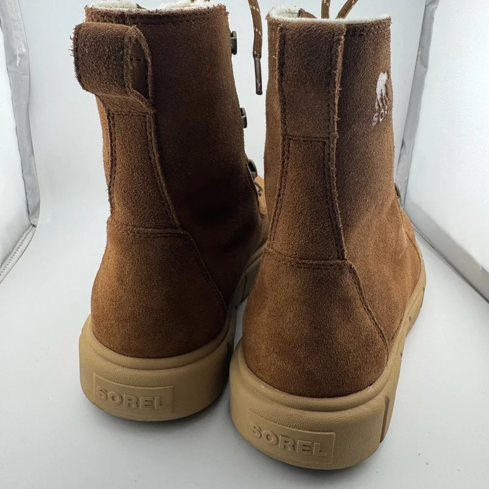 Sorel‎ Ona Rmx Glacy WP Boots 8 Brown Waterproof Suede Shearling NL5123-242